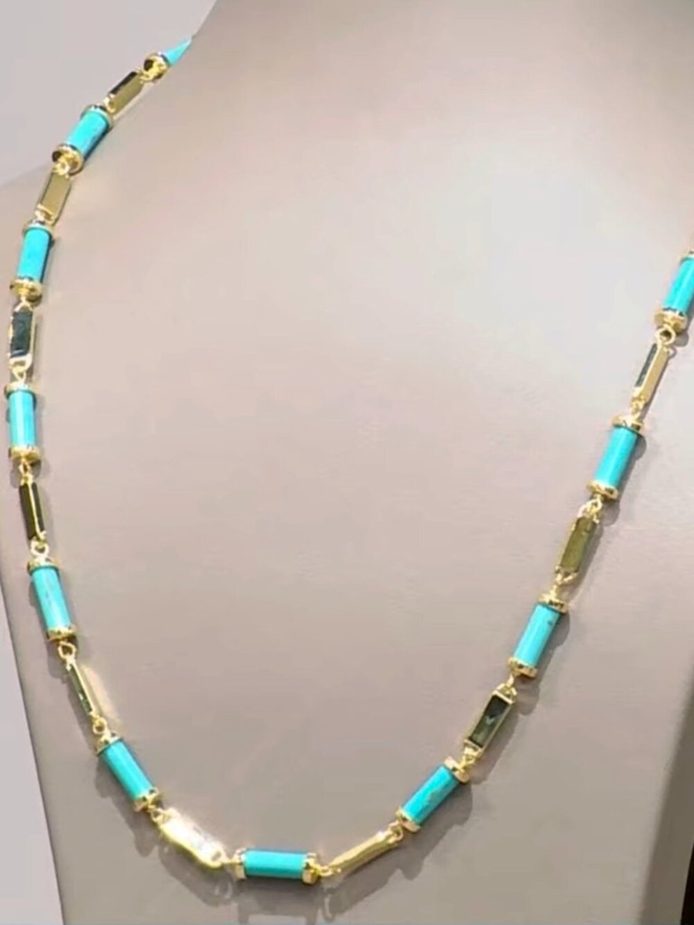 NIB Connie Craig Carroll Darcy 20" Blue Howlite Bar Station Necklace